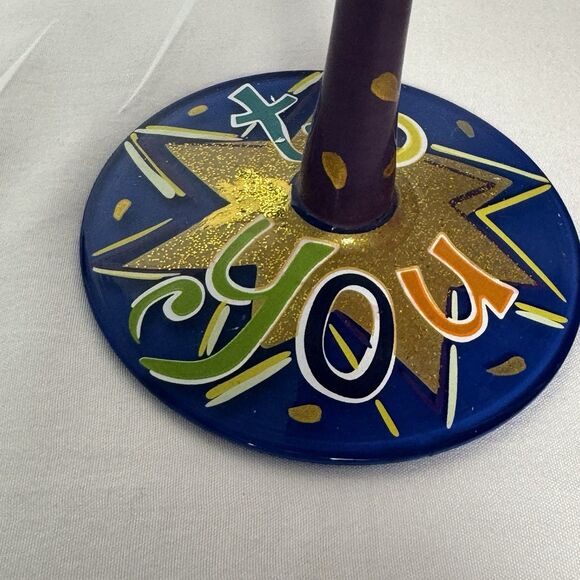 Lolita Hand Painted Wine Glass 15 oz Happy Retirement with Original Box - Picture 4 of 10